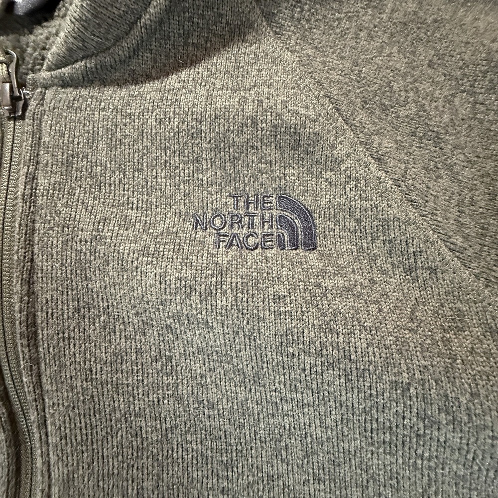 The North Face Jacket Men's L Green Full Zip Fleece Sweater Knit Coat Outdoor - Picture 6 of 11